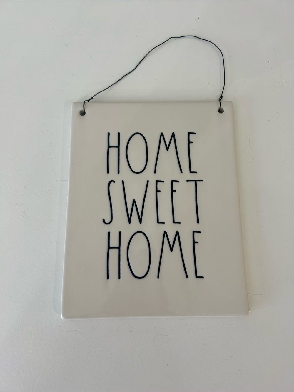 Rae Dunn White Wall Plaque with Black Lettering - 'Home Sweet Home'